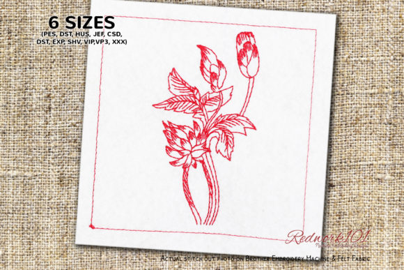 Lotus Flower Embroidery Design