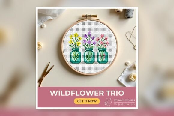 Wildflower Trio Cross Stitch Pattern PDF